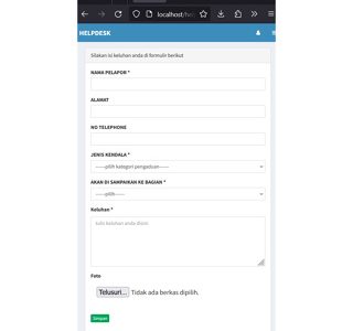 Source code aplikasi Helpdesk
atau Pengaduan bisa online atau ofline